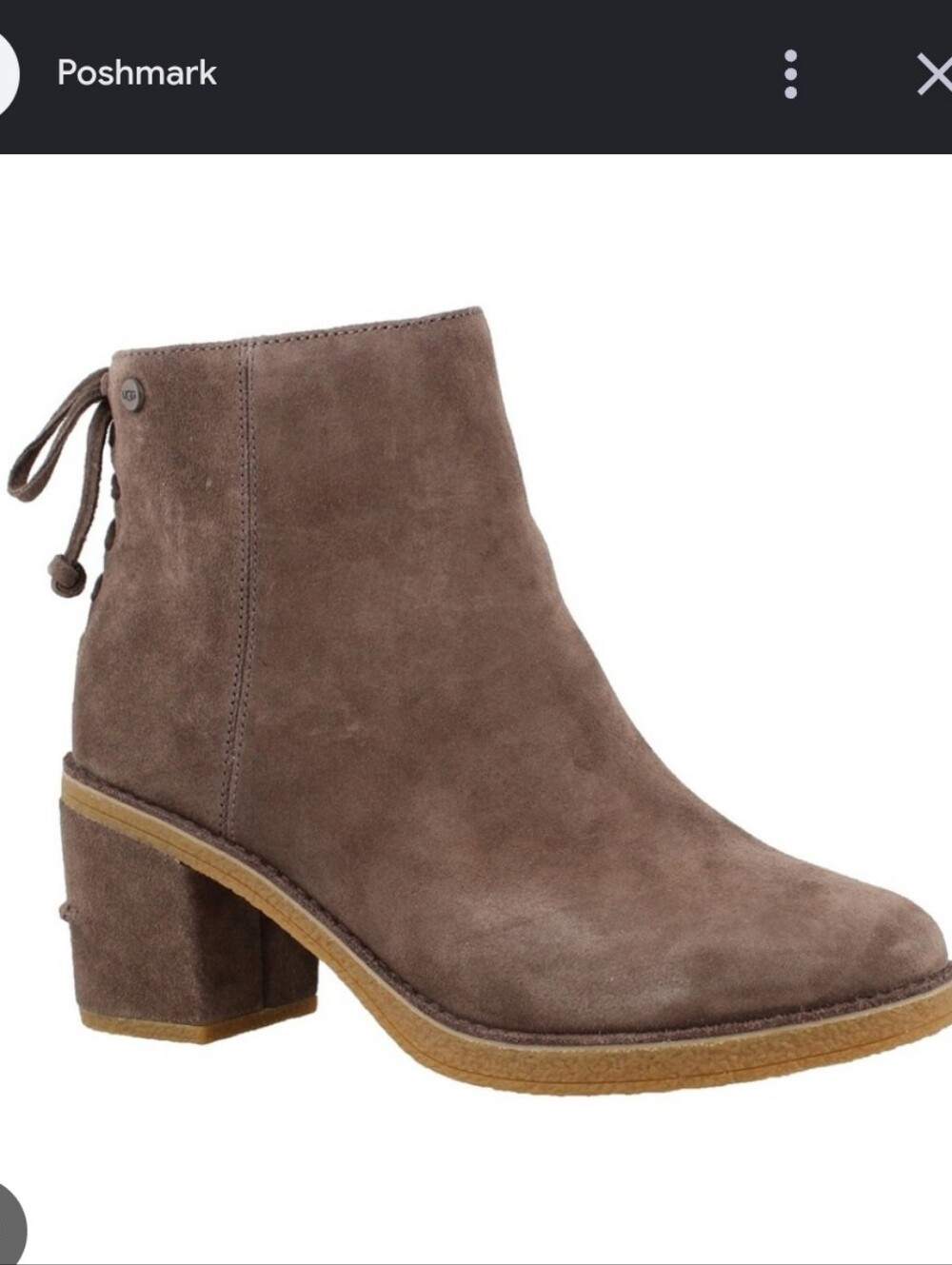 UGG Corrine Taupe Suede Block Heel Ankle Booties 8.5